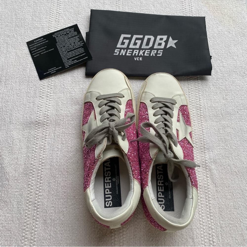 GOLDEN GOOSE
Superstar leather sneakers pink glitter shoes size 40 - Picture 8 of 15